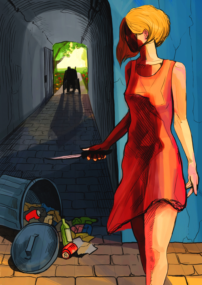 Девушка с ножом