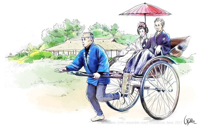 "РИКША" Путешествие по Японии. Серия иллюстраций.