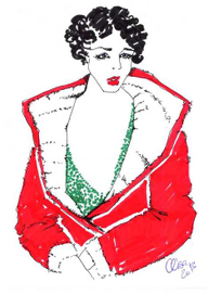 Дамочка в зеленом платье