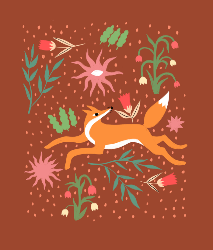 Принт для одежы лис