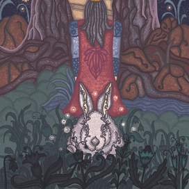 Иллюстрация для обложки "Серебрянный заяц" Гоццано. Издательство ВКН.