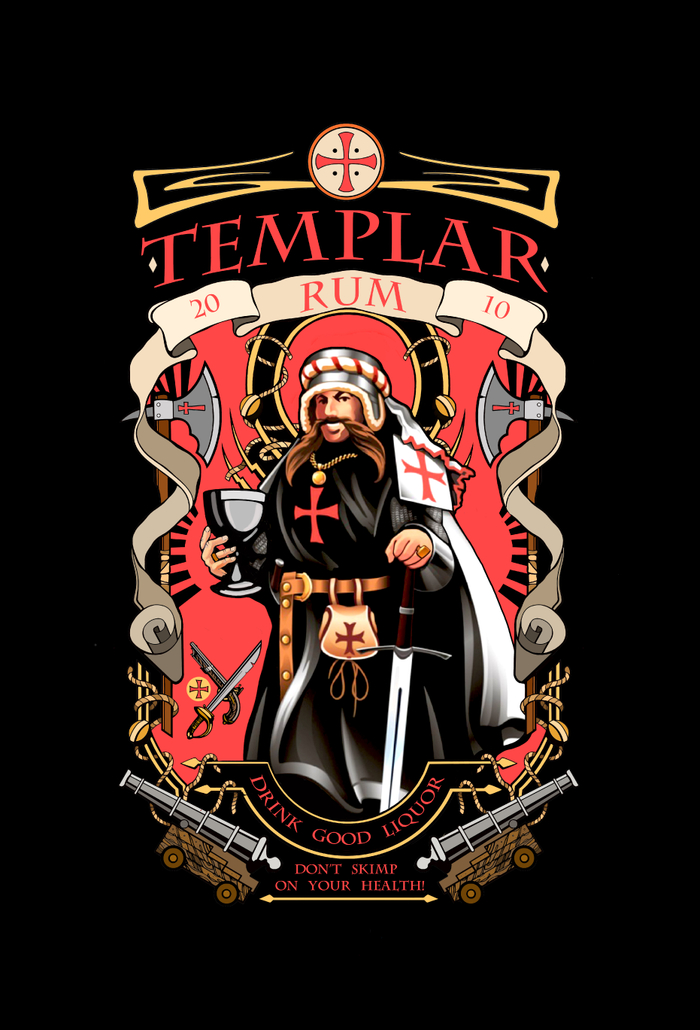 Мерч для компании "TEMPLAR RUM"