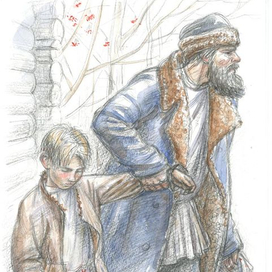 "Динка" Валентина Осеева. Иллюстрация