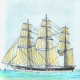 Проплывающий мимо корабль