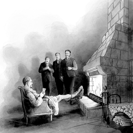 Немцкий офицер у камина. Пышка. Ги де Мопассан