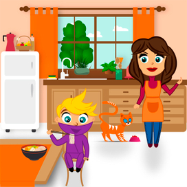 Иллюстрация к книге "A True Ninja Loves Tidiness".