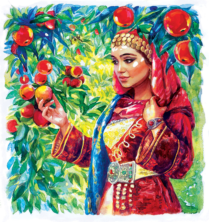 Для обложки буклета о яблочном саде