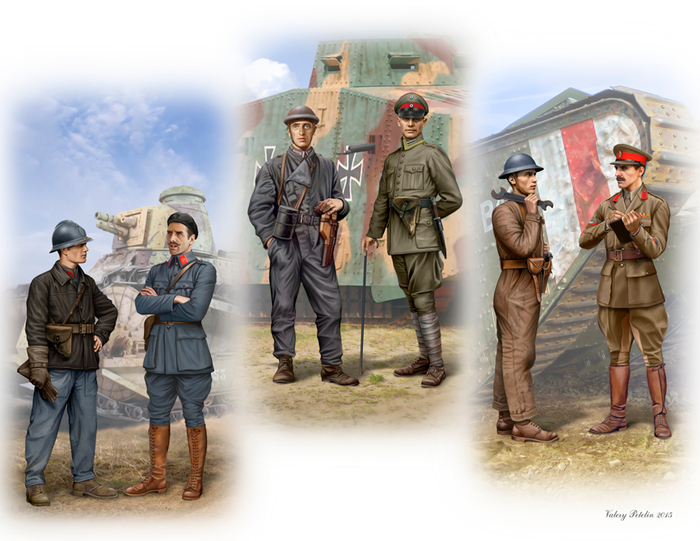 Tankmen of WWI era ( box art for Master Box )