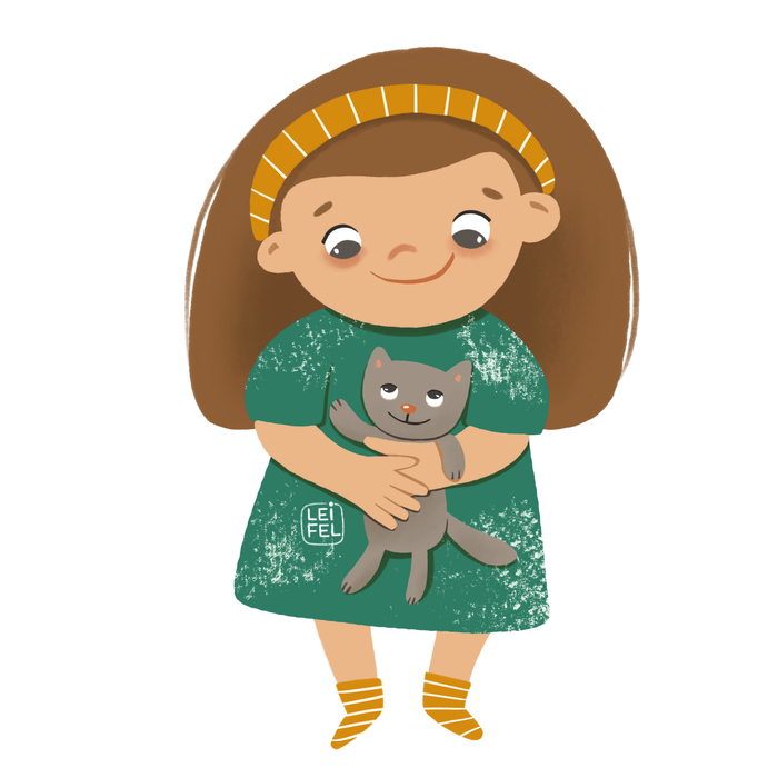 Девочка с котенком