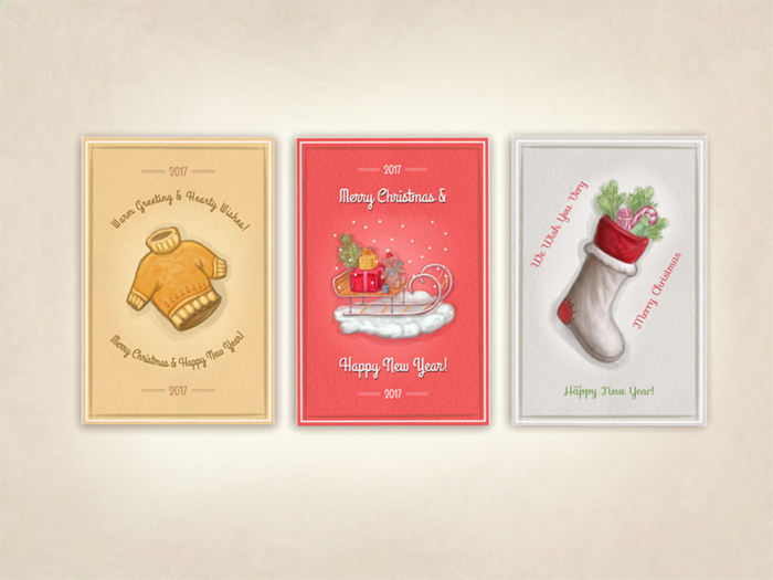 Новогодние и Рождественские Открытки. Цифровая живопись