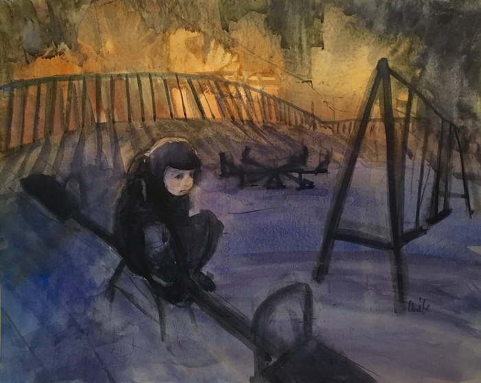 "дети, оставшиеся одни на детской площадке, превращаются в качели"(с)мой сын Артемий