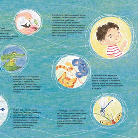 Разворот для детской книги про уши