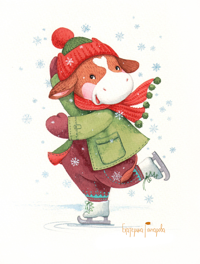 коровка на льду