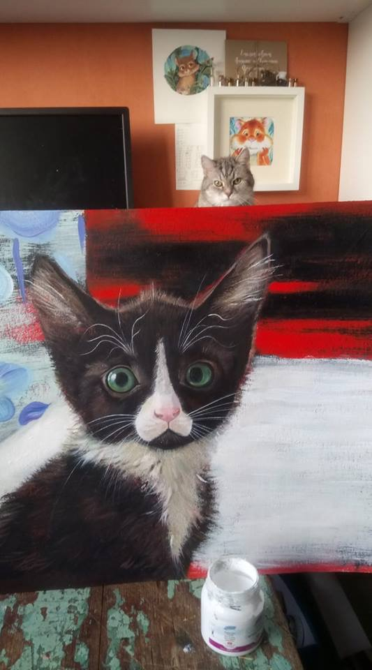 Котёнок дочки, для выставки Портрет кошки