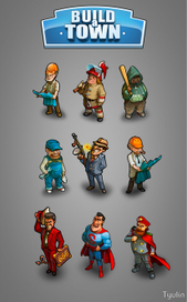 Компьютерная графика для игры «Boild a town» и «Build a Nation»