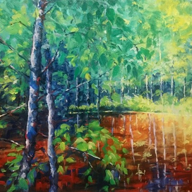 Пейзаж Лесной пруд