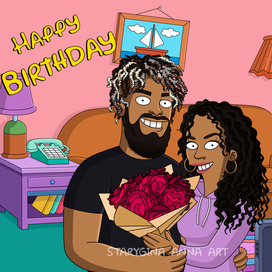 портрет в стиле симпсонов