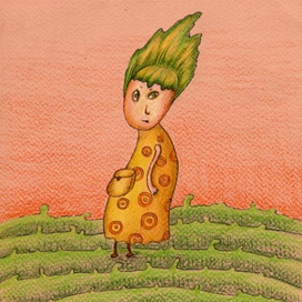 Укукша, девочка с зелеными волосами