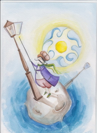 "Фонарщик", иллюстрация к сказке "Маленький принц"