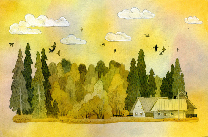 Форзац к "Мальчик и две собаки" Детгиз