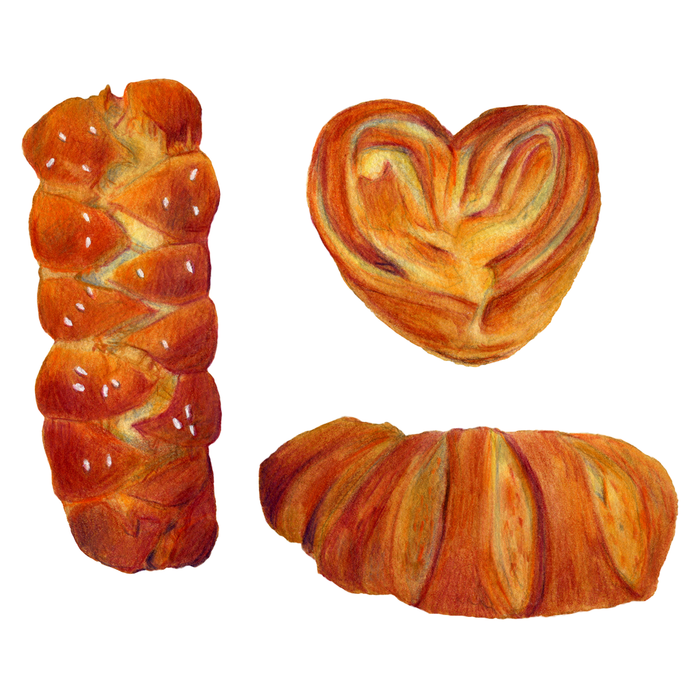 Иллюстрация сдобных булочек