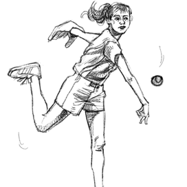 Набросок девушки в движении 
