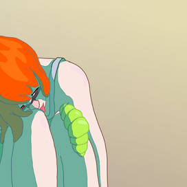 Девочка и личинка