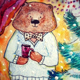 Рождество и мишка