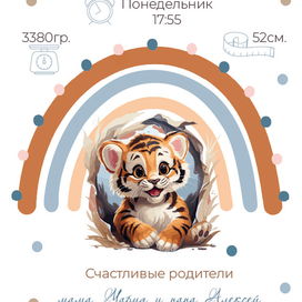 Метрика для малышей "Тигренок"