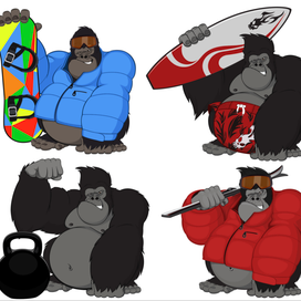 Набор спортивных горилл