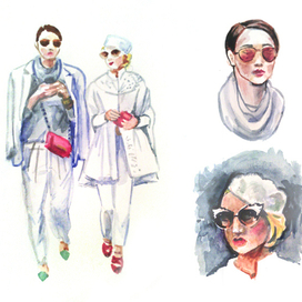 Fashion sketch Double White