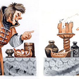Иллюстрация разворот О. Швец "Кочеток"