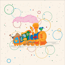 Поезд. Пример иллюстрации для детей