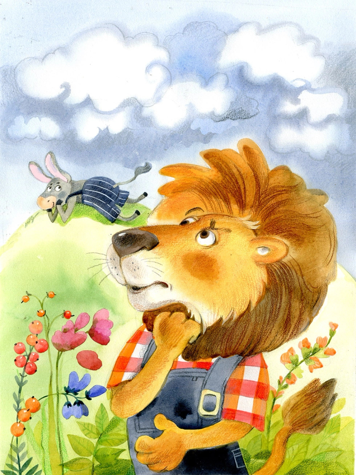 Лёвики думают об облаках), а ослики кайфуют.