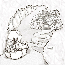 Необычное путешествие белого мишки Норберта (Для конкурса Александры Дикой и Wacom).