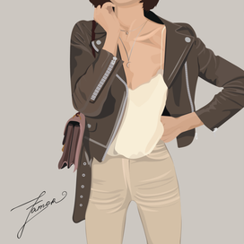 Мода. Девушка в кожанке.