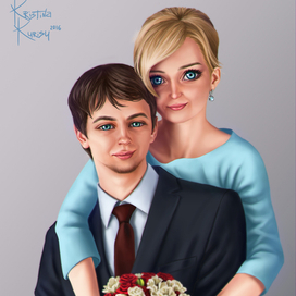 Портрет пары в аниме-стиле