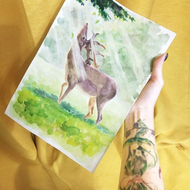 Олень в лучах