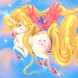 Единорог и голубь 