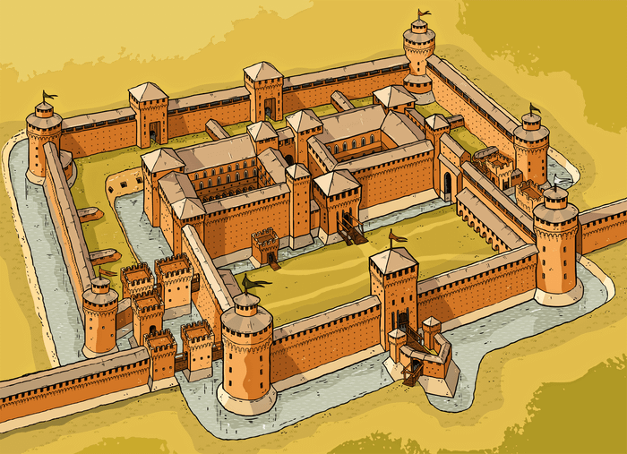 Castello Sforzesco di Milano. Реконструкция.