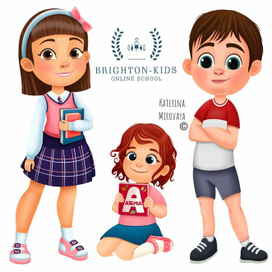 Персонажи для онлайн школы BRIGHTON KIDS