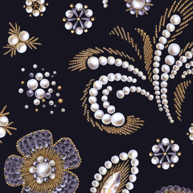 паттерн "вышивка золотой нитью и жемчугом"