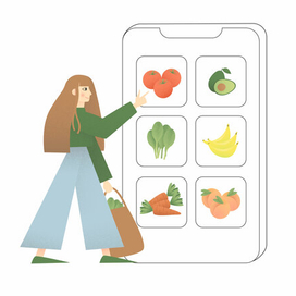 Девушка делает покупки