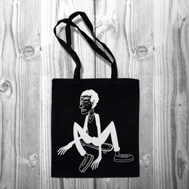 Кастомный шопер с иллюстрацией скейтера