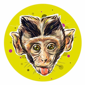 Обезьяна с языком