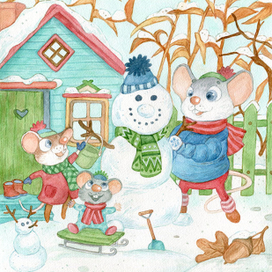 Мышиный снеговик