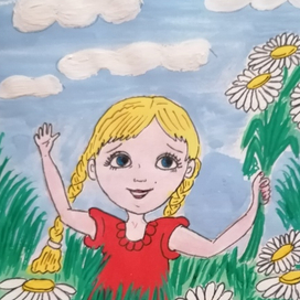 Девочка с ромашками