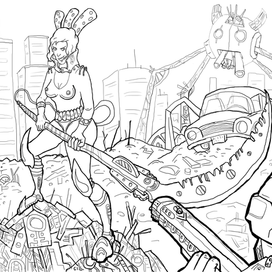 Девушка с виброкосой