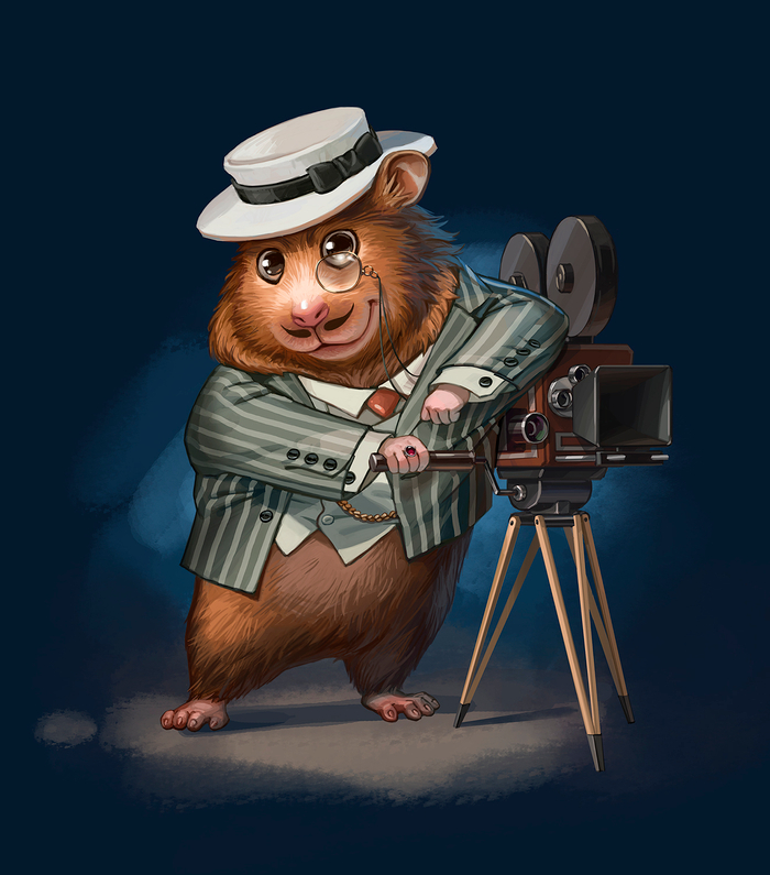 Хомячек с ретро камерой