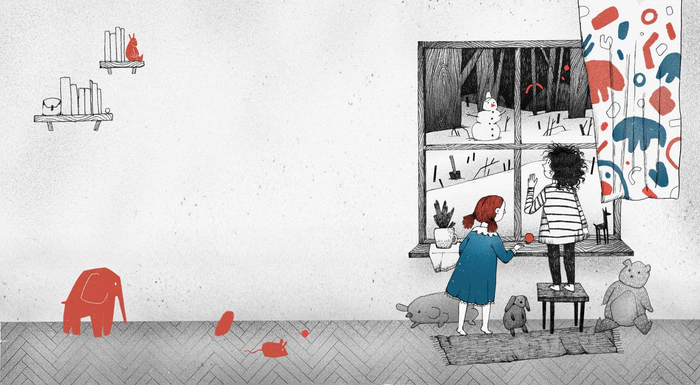 Иллюстрация для книги про варежки.